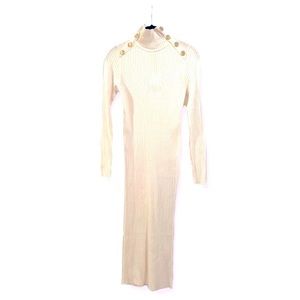 NEW Zara Women’s Off-White Long Sleeve Bodycon Sweater Dress Size M